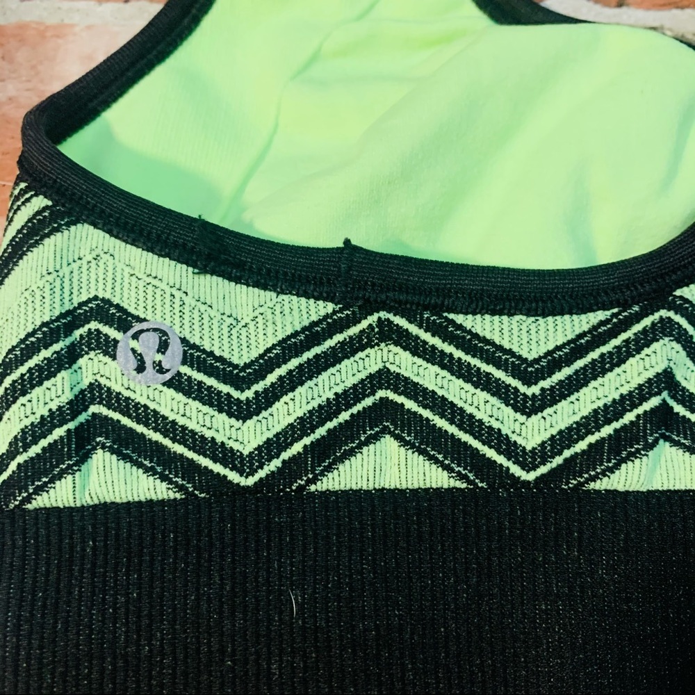 lululemon athletica Green and Black Bra